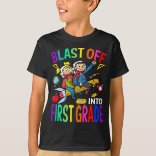 Blast Off Into First Grade Rocket Back To School T-Shirt