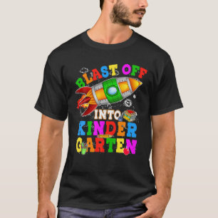 Blast Off Into Kindergarten Rocket Back To School T-Shirt