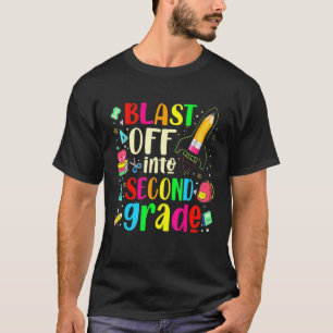 Blast Off Into Second Grade - First Day Of School T-Shirt