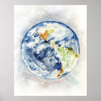 Blast Off Into Space "Earth" Poster Print