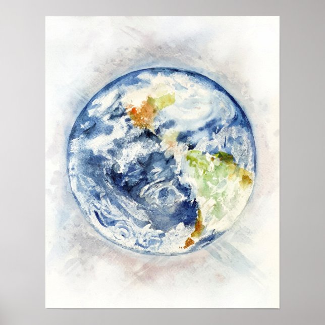 Blast Off Into Space "Earth" Poster Print (Front)
