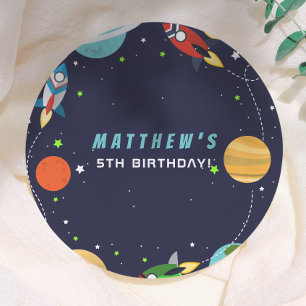 Blast Off! Outer Space Birthday Party Paper Plate