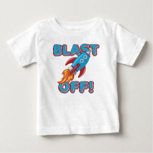 Blast Off Rocket Ship Baby T-Shirt