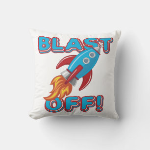 Blast Off Rocket Ship Cushion