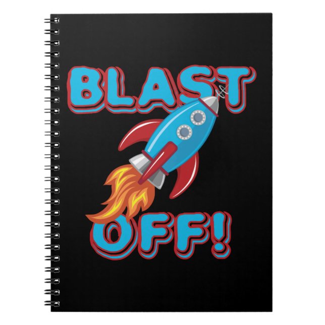 Blast Off Rocket Ship Notebook (Front)