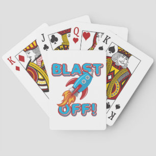 Blast Off Rocket Ship Playing Cards