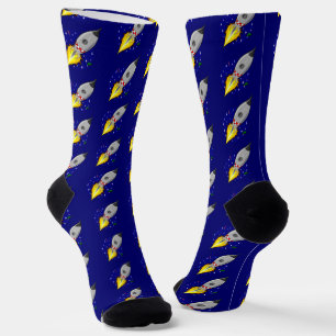 Blast Off! Rocket Ship   Socks