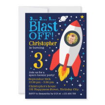 Blast Off Space Theme Kids Birthday Party Photo