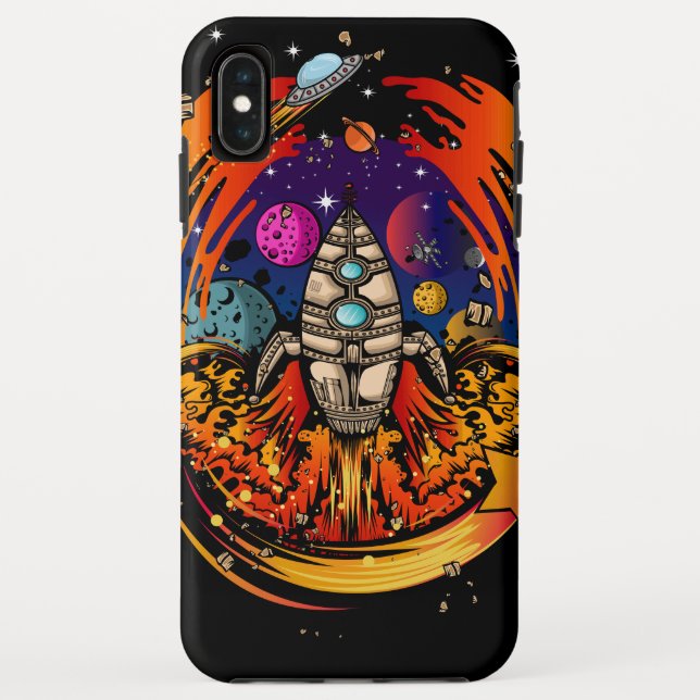 Blast Off Spaceship Case-Mate iPhone Case (Back)