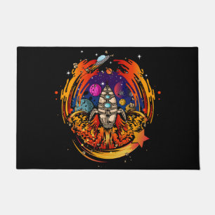 Blast Off Spaceship Doormat