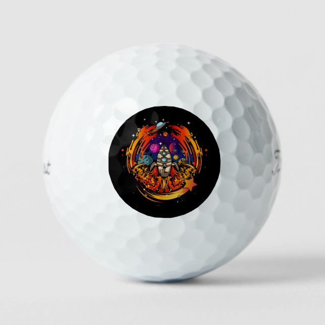 Blast Off Spaceship Golf Balls (Front)