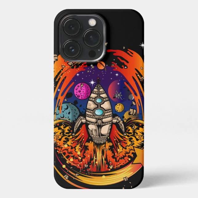 Blast Off Spaceship iPhone Case (Back)