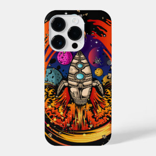Blast Off Spaceship iPhone 14 Pro Case