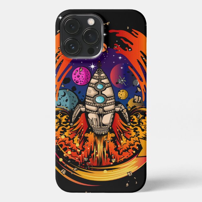 Blast Off Spaceship iPhone Case (Back)