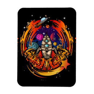 Blast Off Spaceship Magnet