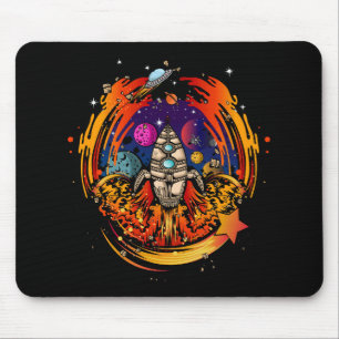 Blast Off Spaceship Mouse Mat