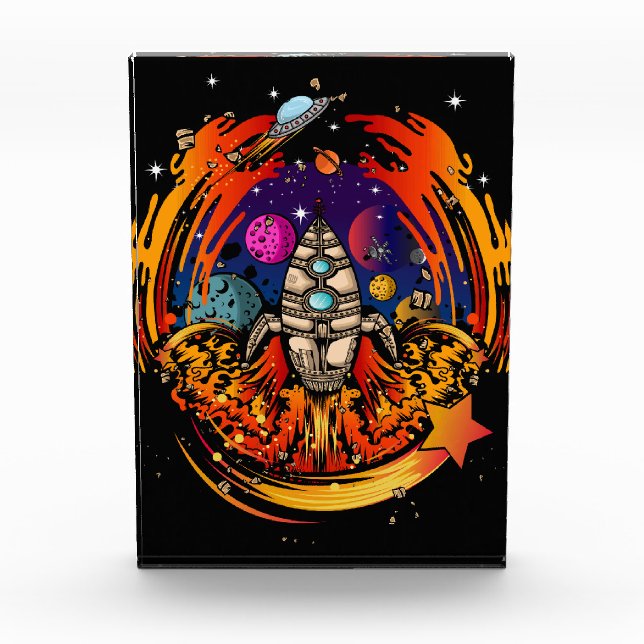 Blast Off Spaceship Photo Block (Front)