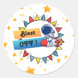 Blast Off Stickers - Birthday Favor Bags or Gifts