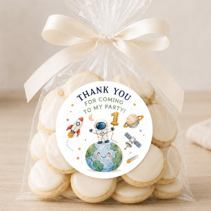 Blast Off Thankyou Birthday Classic Round Sticker