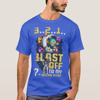 Blast Off To My 7th Solar Orbit, 7th Birthday Astr T-Shirt