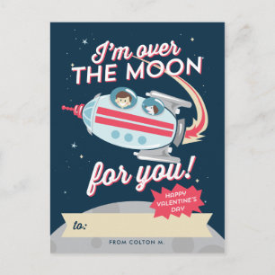 Blast off! Valentine Holiday Postcard