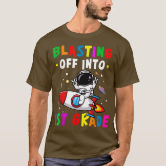 Blasting Off Into 1st Grade Back To School Boys Ki T-Shirt