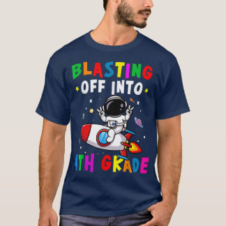 Blasting Off Into 4th Grade Back To School Boys Ki T-Shirt