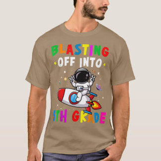 Blasting Off Into 5th Grade Back To School Boys Ki T-Shirt