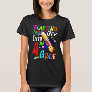 Blasting Off Into Fourth Grade Back To School Crew T-Shirt