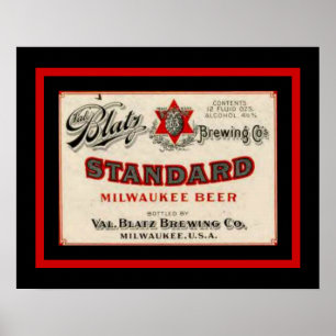 Blatz  Beer 16 x 20 Vintage Ad Poster