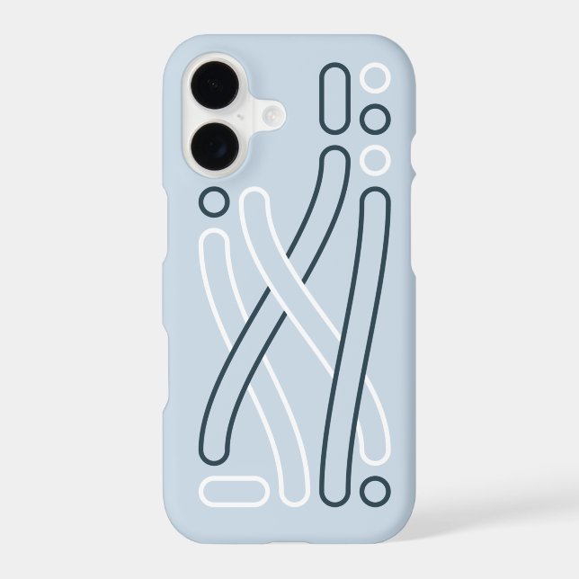 Blau monochrom Linienmuster iPhone Hülle Case (Back)