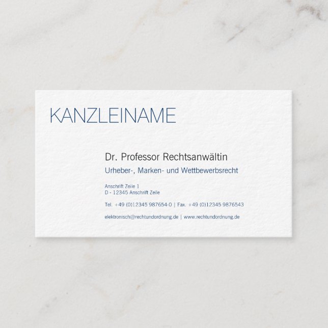 blau schwarz professional modern business card (Front)