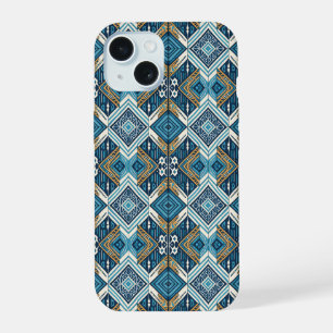 Blaue symetrisches Boho Muster 18583 b xl iPhone 15 Case