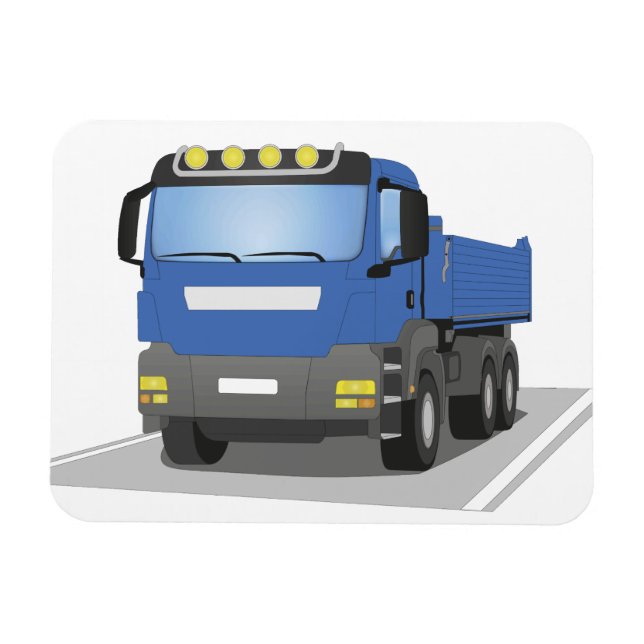 blauer Baustellen LKW Magnet (Horizontal)
