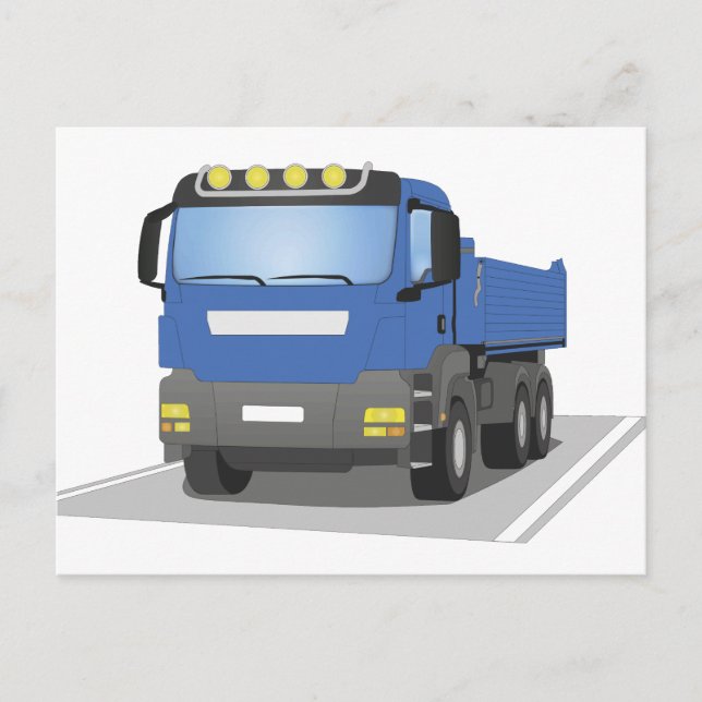 blauer Baustellen LKW Postcard (Front)
