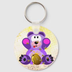 Blauer Honig Bär Key Ring