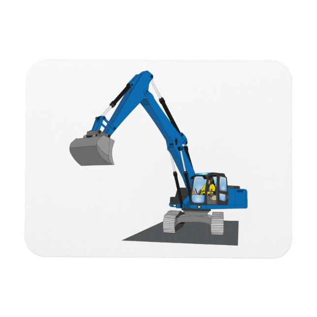 blauer Kettenbagger Magnet (Horizontal)