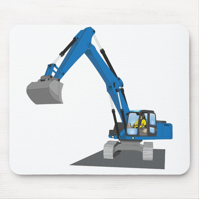blauer Kettenbagger Mouse Mat (Front)