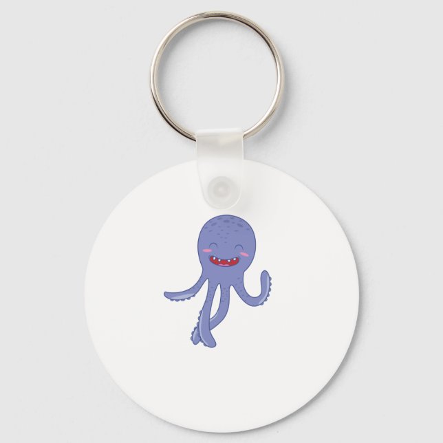 Blauer Tintenfisch Key Ring (Front)