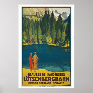 Blausee Blue Lake in Kandersteg Oberland Poster