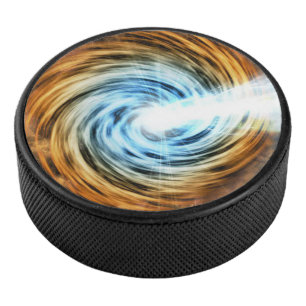 Blazar Black Hole Powered Galaxy Hockey Puck