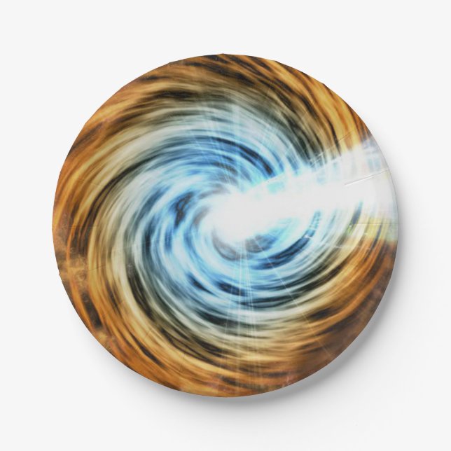 Blazar Black Hole Powered Galaxy Paper Plate (Front)