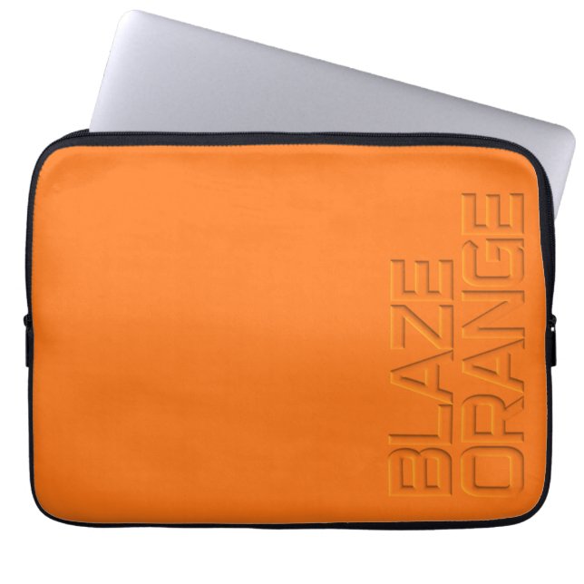 Blaze Orange High Visibility Hunting Laptop Sleeve (Front)