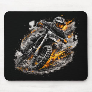 Blaze Rider Motocross Dirt Bike Action Design Mouse Mat