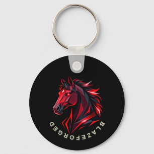 BlazeForge Red Horse Keychain