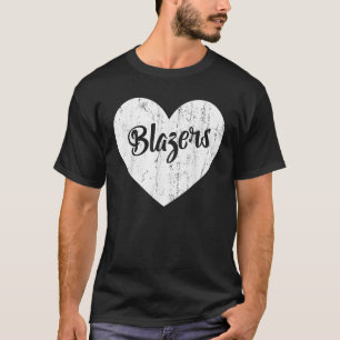 Blazers School Sports Fan Team Spirit Mascot Heart T-Shirt