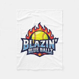 Blazin Blue Ballz Softball Jersey Fleece Blanket