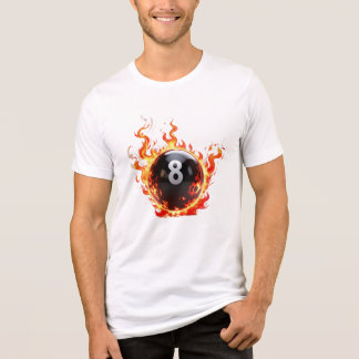 Blazing 8 Ball – Fiery Pool Ball Illustration Tri-Blend Shirt