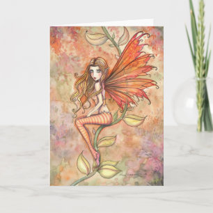 Blazing Autumn Fairy Greeting Card