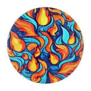  Blazing Blue Abstract Cutting Board